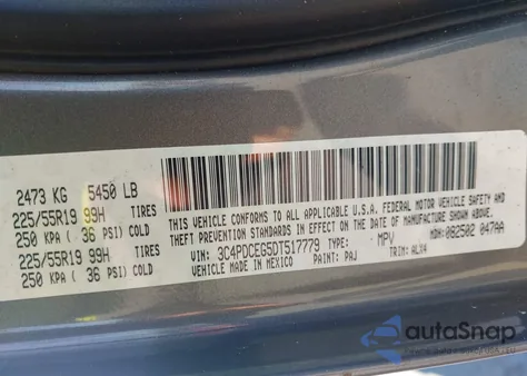 2013 Dodge Journey R/T z USA, uszkodzony, nr VIN 3C4PDCEG5DT517779